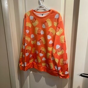 Candy Corn XL Halloween Sweater Top Shirt NWOTs